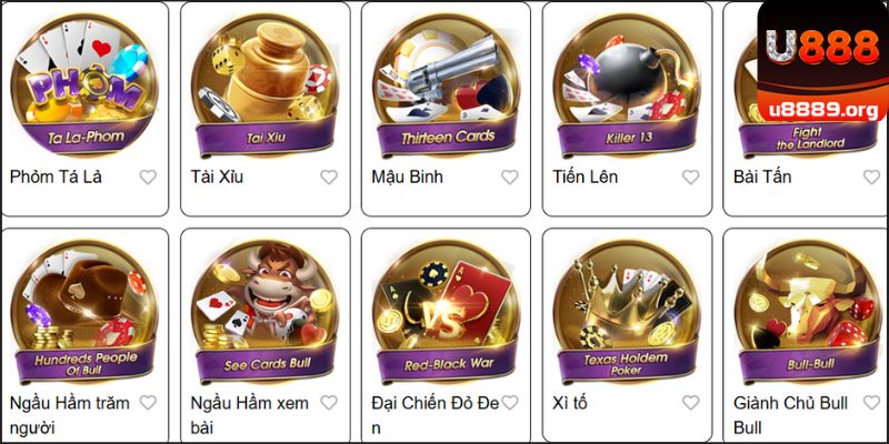 Sảnh trò chơi có nhiều lựa chọn hàng đầu