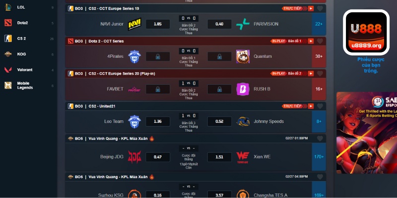 Danh sách game hot trong thể thao điện tử