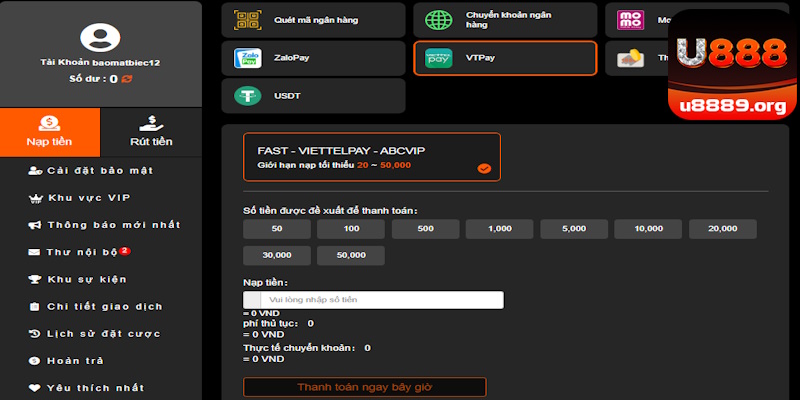 Thao tác nhanh chóng qua 3 loại ví điện tử